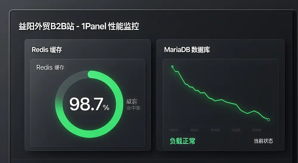 益阳外贸B2B站 1Panel Redis命中率实测